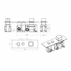 Hudson Reed Ignite Square Shower Valve With 2 Outlets - CPB3311 -Bathroom Products Sales Store hudson reed ignite square shower valve with 2 outlets cpb3311 two 10674.1652443146