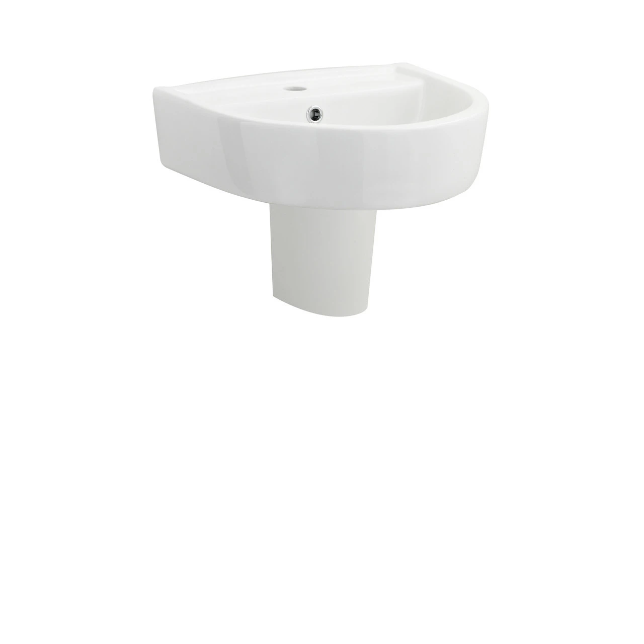 Hudson Reed Luna 420mm Basin With 1 Tap Hole And Semi Pedestal - CMA004