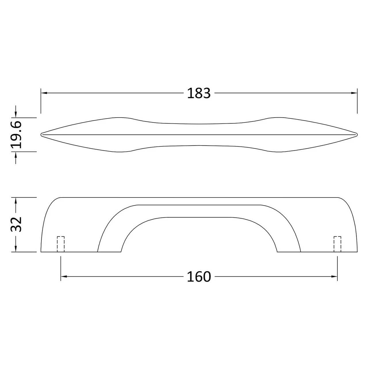 Hudson Reed Matt Black 160mm D Shaped Handle - H205 4 Hudson Reed Matt Black 160mm D Shaped Handle - H205 - Image 2