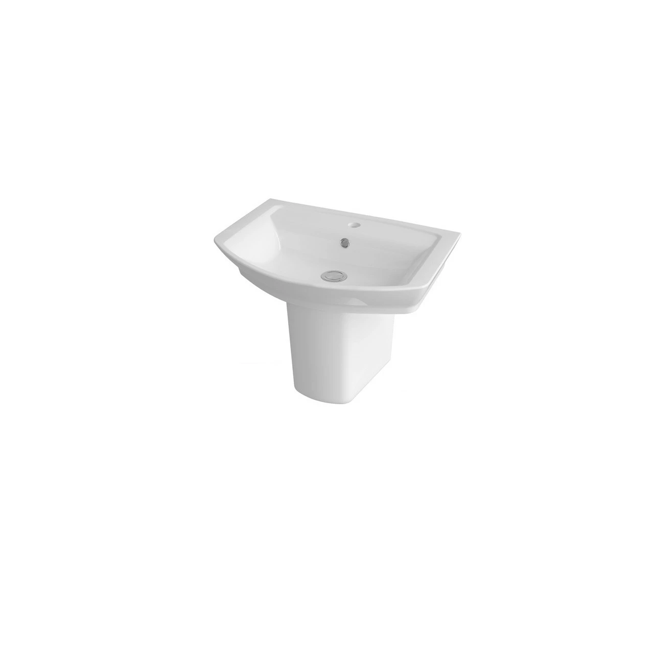 Hudson Reed Maya 550mm Basin With 1 Tap Hole And Semi Pedestal - CCL005 3 Hudson Reed Maya 550mm Basin With 1 Tap Hole And Semi Pedestal - CCL005