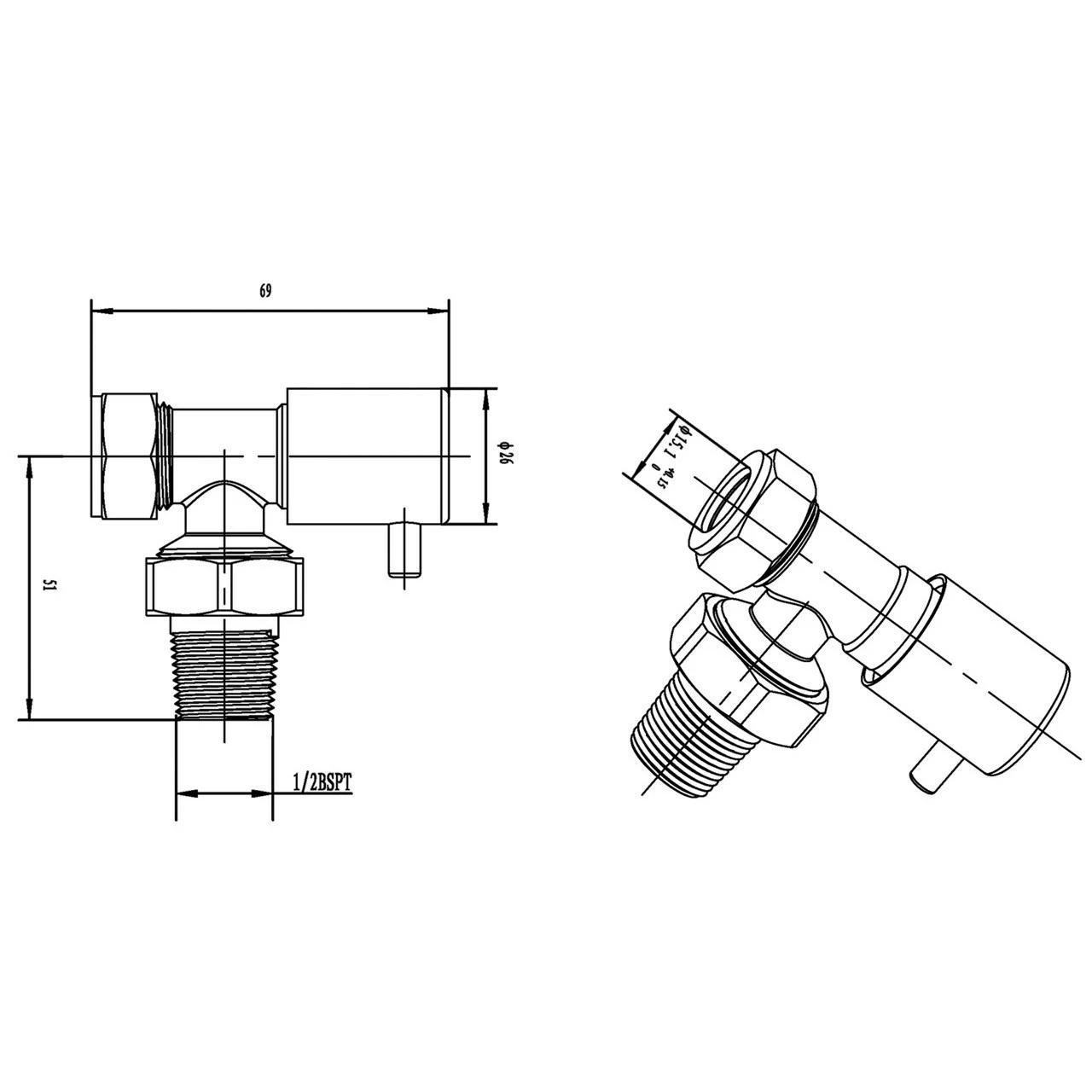 Hudson Reed Minimalist Angled Radiator Valves - HT328 6 Hudson Reed Minimalist Angled Radiator Valves - HT328 - Image 4