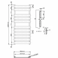 Hudson Reed Piazza 11 Bar Towel Rail 1200mm X 500mm - HL396 13 Hudson Reed Piazza 11 Bar Towel Rail 1200mm X 500mm - HL396 -Bathroom Products Sales Store hudson reed piazza 11 bar towel rail 1200mm x 500mm six 77431.1652443263