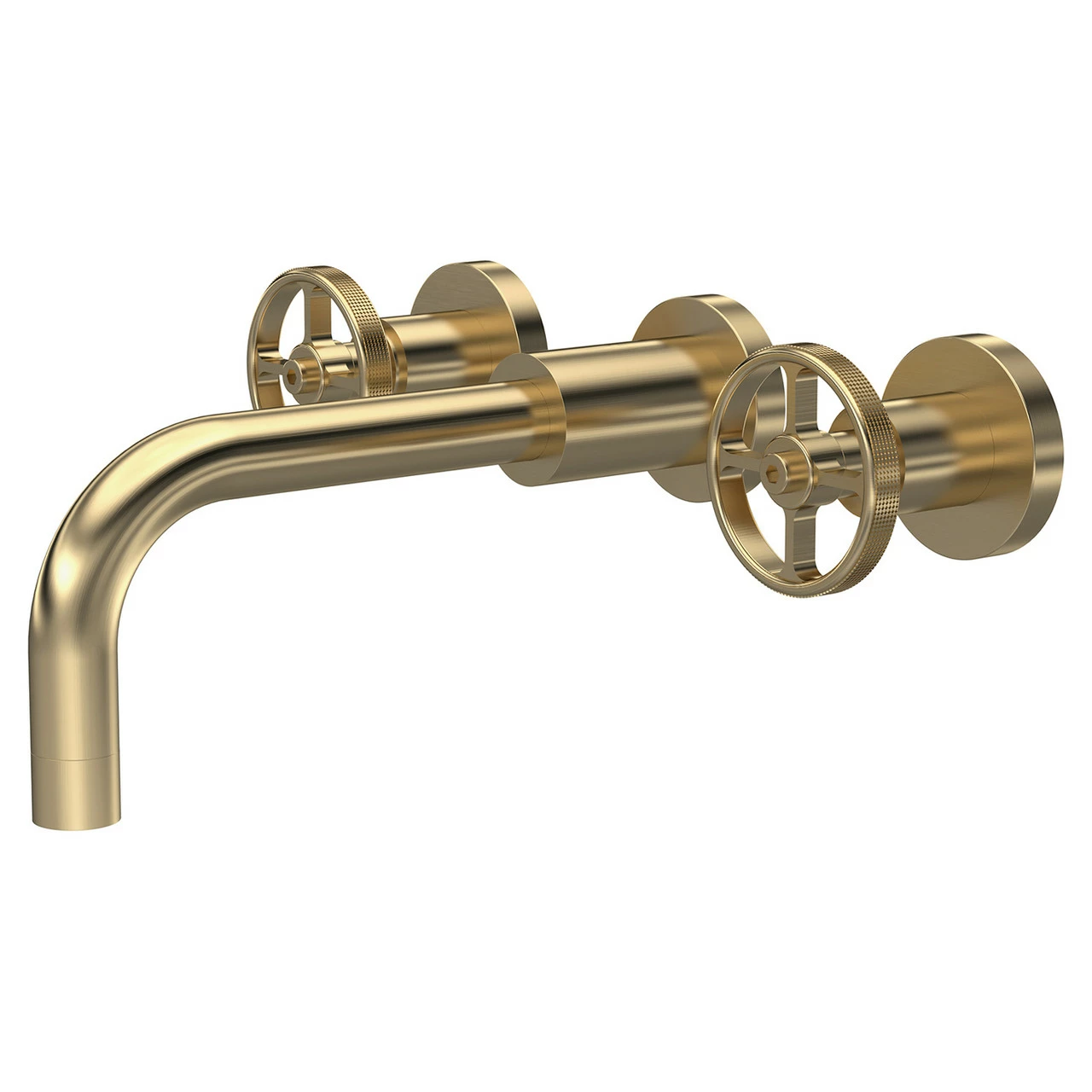 Hudson Reed Revolution Industrial Brushed Brass Wall Mounted Basin Mixer Tap - TIW817 3 Hudson Reed Revolution Industrial Brushed Brass Wall Mounted Basin Mixer Tap - TIW817