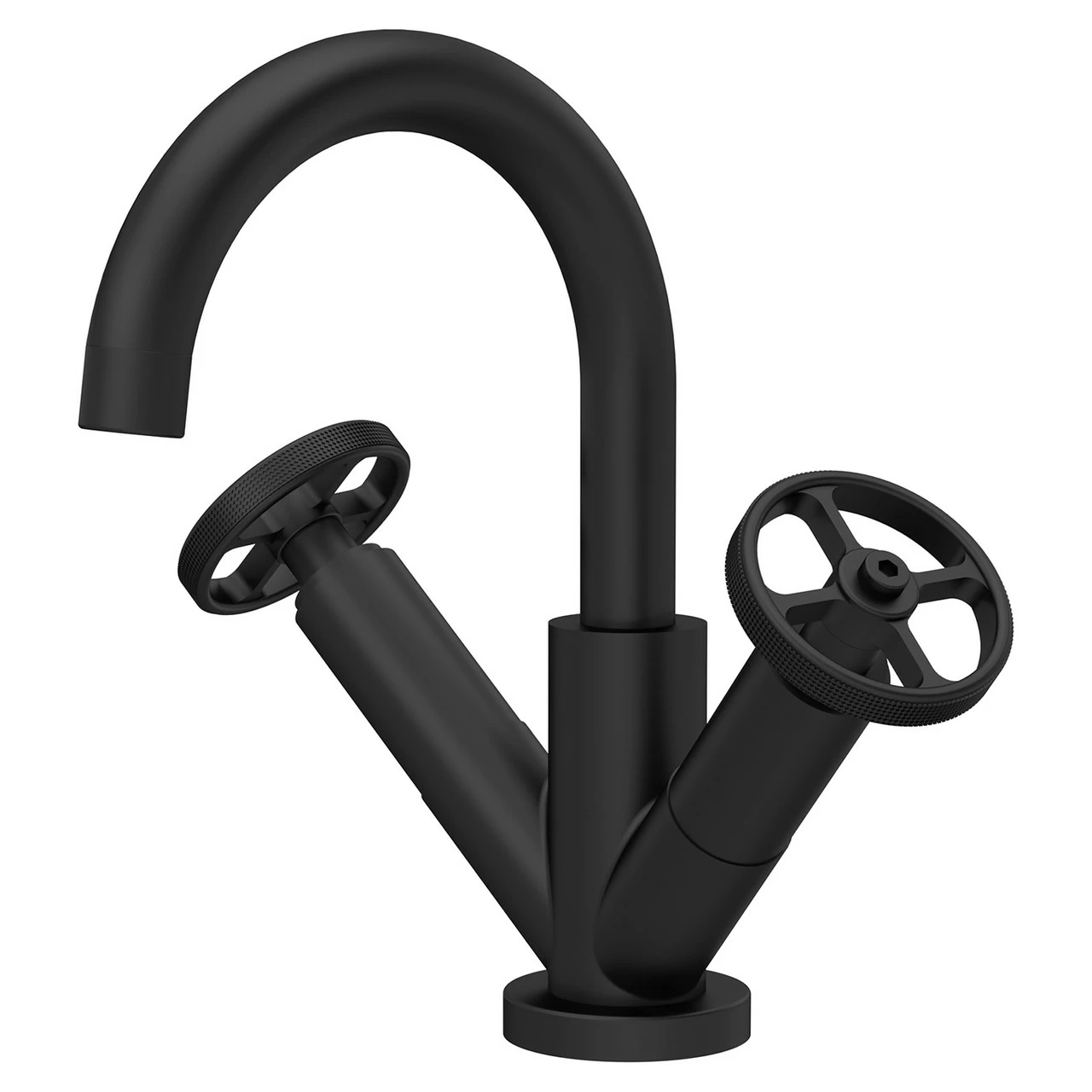 Hudson Reed Revolution Industrial Matt Black Mono Basin Mixer Tap With Waste - TIW415