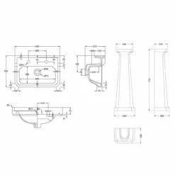 Hudson Reed Richmond 500mm Basin With 2 Tap Holes And Comfort Height Pedestal - CCR031 5 Hudson Reed Richmond 500mm Basin With 2 Tap Holes And Comfort Height Pedestal - CCR031 -Bathroom Products Sales Store hudson reed richmond 500mm basin with 2 tap holes and comfort height pedestal ccr031 two 96365.1652443116