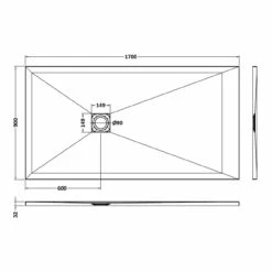 Hudson Reed Slate Grey 1700mm X 900mm Rectangular Shower Tray - NLT71064 5 Hudson Reed Slate Grey 1700mm X 900mm Rectangular Shower Tray - NLT71064 -Bathroom Products Sales Store hudson reed slate grey 1700mm x 900mm rectangular shower tray nlt71064 two 73676.1664526367