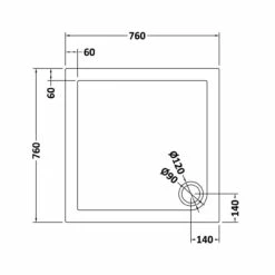 Hudson Reed Slate Grey 760mm X 760mm Square Shower Tray With Corner Waste - TR71003 5 Hudson Reed Slate Grey 760mm X 760mm Square Shower Tray With Corner Waste - TR71003 -Bathroom Products Sales Store hudson reed slate grey 760mm x 760mm square shower tray with corner waste tr71003 two 22954.1652443886