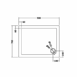 Hudson Reed Slate Grey 900mm X 700mm Rectangular Shower Tray With Corner Waste - TR71007 -Bathroom Products Sales Store hudson reed slate grey 900mm x 700mm rectangular shower tray with corner waste tr71007 two 33268.1652443887