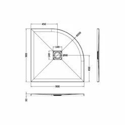 Hudson Reed Slate Grey 900mm X 900mm Quadrant Shower Tray - NLT71106 -Bathroom Products Sales Store hudson reed slate grey 900mm x 900mm quadrant shower tray nlt71106 two 55404.1664526367