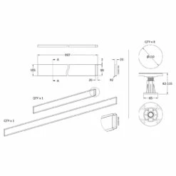Hudson Reed Slate Grey Leg And Plinth Kit For 1100mm To 1200mm Long Square And Rectangular Shower Trays - LEG3S -Bathroom Products Sales Store hudson reed slate grey leg and plinth kit for 1100mm to 1200mm long square and rectangular shower trays leg3s two 54471.1652443336