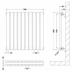 Hudson Reed Sloane Double Panel Radiator 600mm X 586mm - HLW55D 5 Hudson Reed Sloane Double Panel Radiator 600mm X 586mm - HLW55D -Bathroom Products Sales Store hudson reed sloane double panel radiator 600mm x 586mm hlw55d two 57050.1664526195