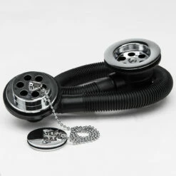 Hudson Reed Standard Bath Waste Plug & Chain (including Overflow) - E396