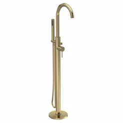 Hudson Reed Tec Brushed Brass Floor Standing Single Lever Bath Shower Mixer Tap - PN821