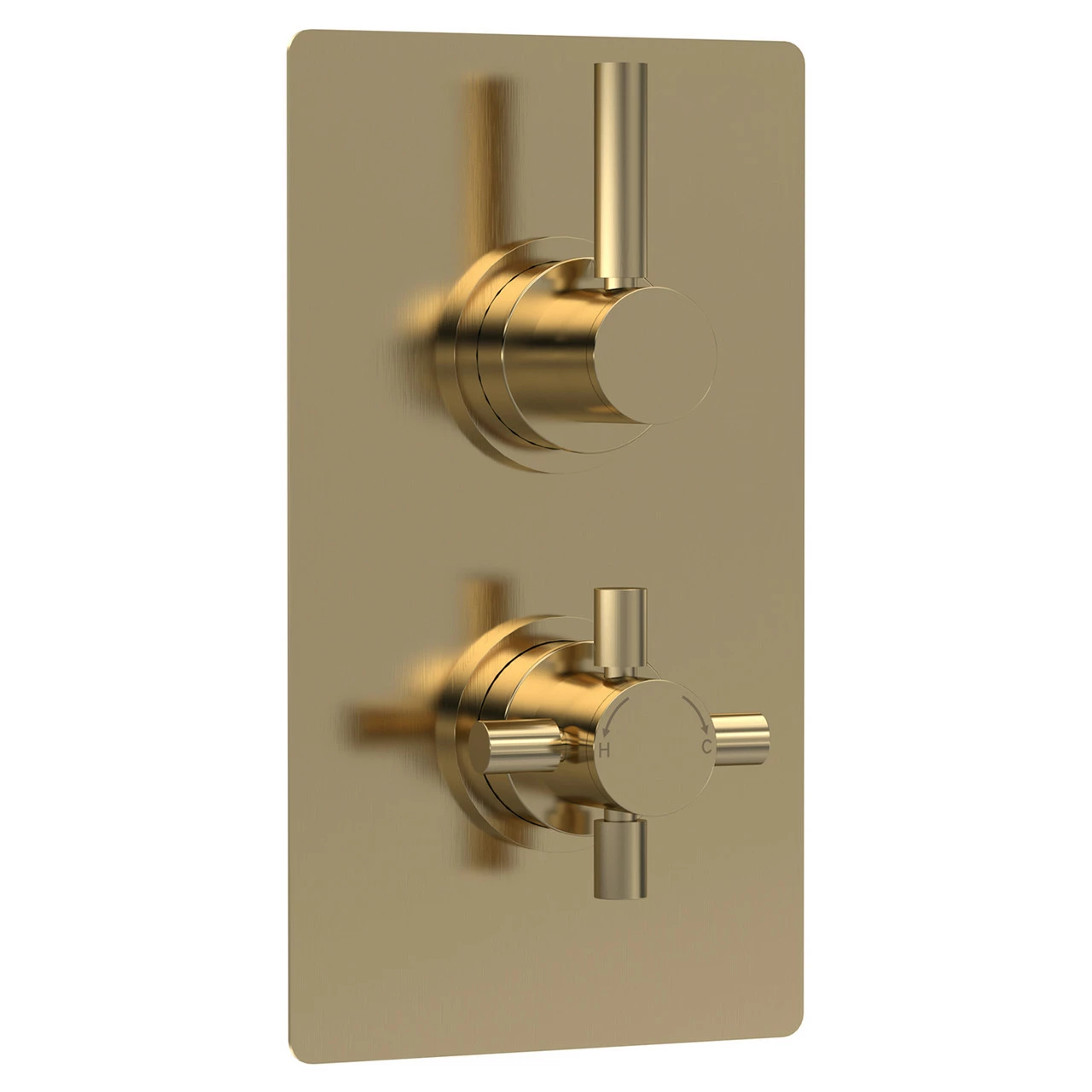 Hudson Reed Tec Pura Brushed Brass Twin Thermostatic Shower Valve With Diverter - A8007 3 Hudson Reed Tec Pura Brushed Brass Twin Thermostatic Shower Valve With Diverter - A8007