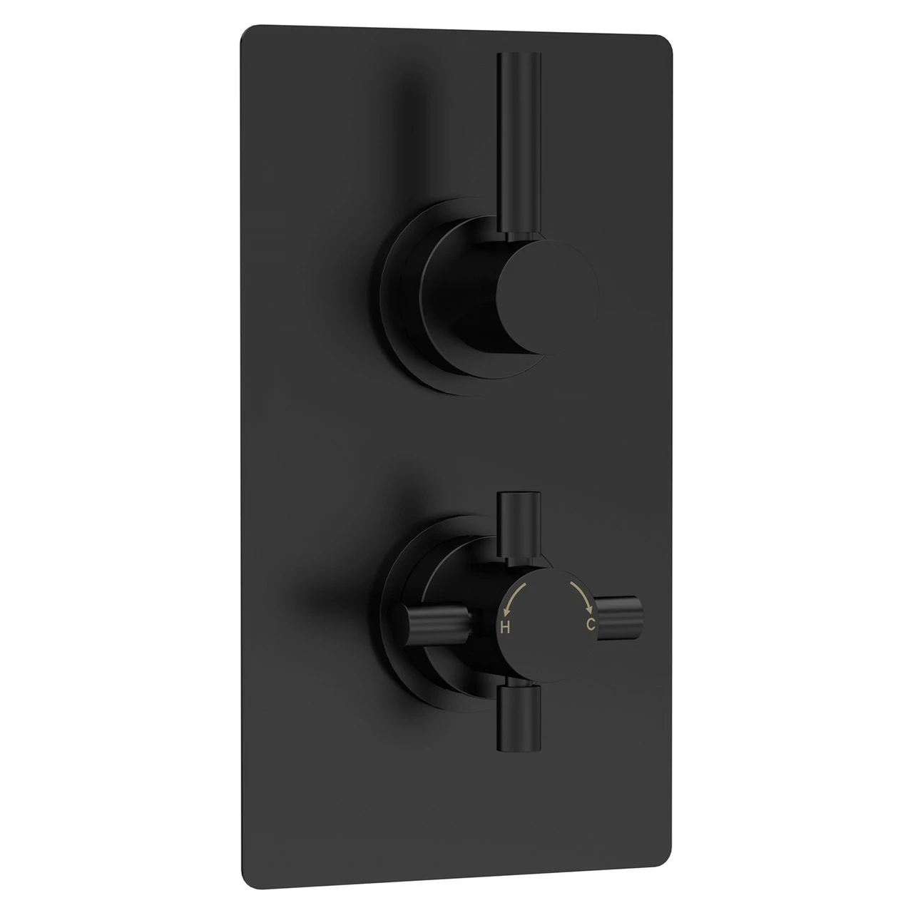 Hudson Reed Tec Pura Matt Black Twin Thermostatic Shower Valve With Diverter - A4007