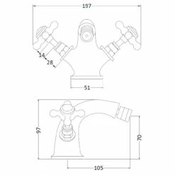 Hudson Reed Topaz Black Crosshead Mono Bidet Mixer With Hexagonal Collar - BC406HX -Bathroom Products Sales Store hudson reed topaz black crosshead mono bidet mixer with hexagonal collar bc406hx two 49654.1652443013
