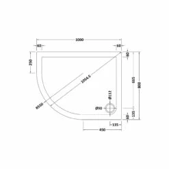 Hudson Reed White 1000mm X 800mm Slip Resistant Left Hand Offset Quadrant Shower Tray - NSR108 -Bathroom Products Sales Store hudson reed white 1000mm x 800mm slip resistant left hand offset quadrant shower tray nsr108 two 63702.1664526515