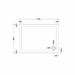 Hudson Reed White 1100mm X 800mm Slip Resistant Rectangular Shower Tray With Corner Waste - NSR018 5 Hudson Reed White 1100mm X 800mm Slip Resistant Rectangular Shower Tray With Corner Waste - NSR018 -Bathroom Products Sales Store hudson reed white 1100mm x 800mm slip resistant rectangular shower tray with corner waste nsr018 two 26328.1664526507
