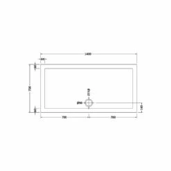 Hudson Reed White 1400mm X 700mm Slip Resistant Rectangular Shower Tray With Centre Edge Waste - NSR031 5 Hudson Reed White 1400mm X 700mm Slip Resistant Rectangular Shower Tray With Centre Edge Waste - NSR031 -Bathroom Products Sales Store hudson reed white 1400mm x 700mm slip resistant rectangular shower tray with centre edge waste nsr031 two 51933.1664526509