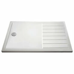 Hudson Reed White 1700mm X 700mm Rectangular Walk In Shower Tray With Centre Edge Waste - NTP1770