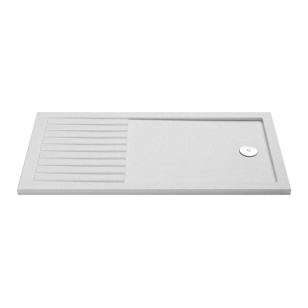 Hudson Reed White 1700mm X 700mm Slip Resistant Walk In Shower Tray With Centre Edge Waste - NSR1770
