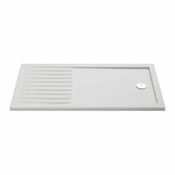 Hudson Reed White 1700mm X 800mm Slip Resistant Walk In Shower Tray With Centre Edge Waste - NSR1780