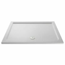 Hudson Reed White 1800mm X 800mm Slip Resistant Rectangular Shower Tray With Centre Edge Waste - NSR073
