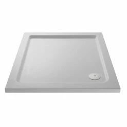 Hudson Reed White 900mm X 900mm Slip Resistant Square Shower Tray With Corner Waste - NSR010
