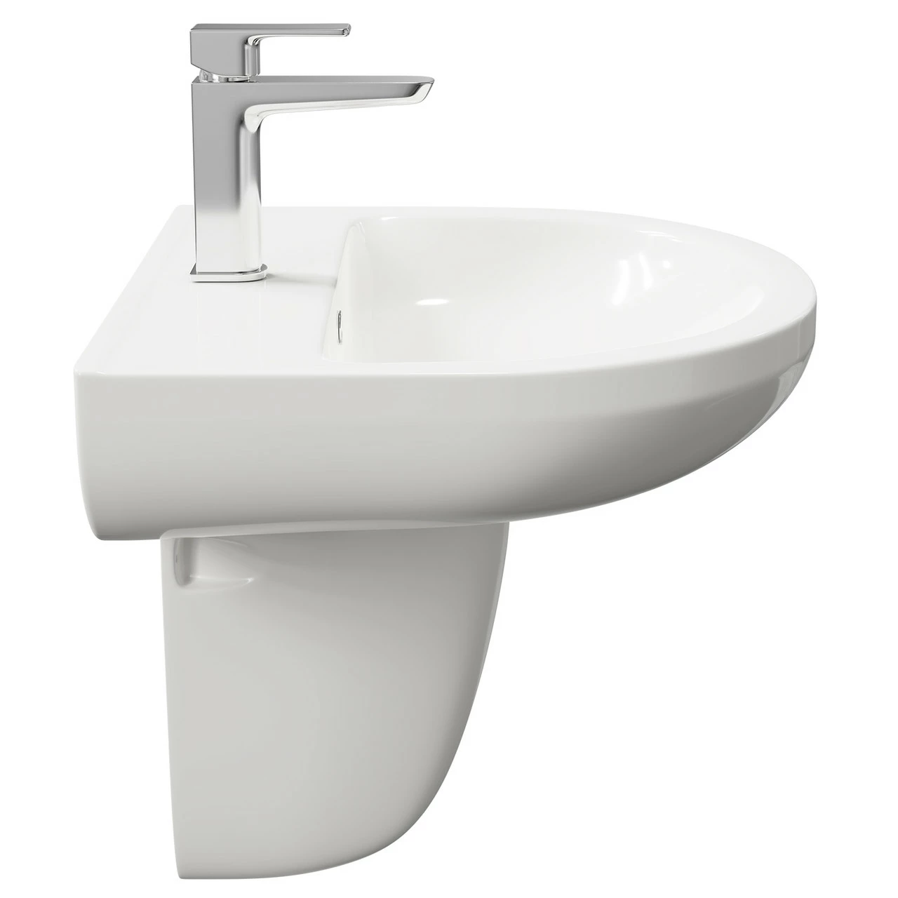 Ideal 560mm Basin With 1 Tap Hole And Semi Pedestal 6 Ideal 560mm Basin With 1 Tap Hole And Semi Pedestal - Image 4
