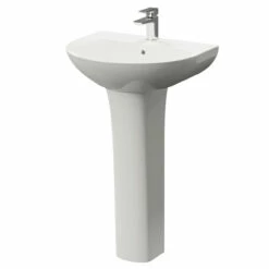 Windsor. Jubilee 560mm Basin With 1 Tap Hole And Full Pedestal