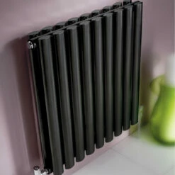 Kartell Aspen Anthracite 600mm X 370mm Double Panel Designer Horizontal Radiator - ASP60-37DA