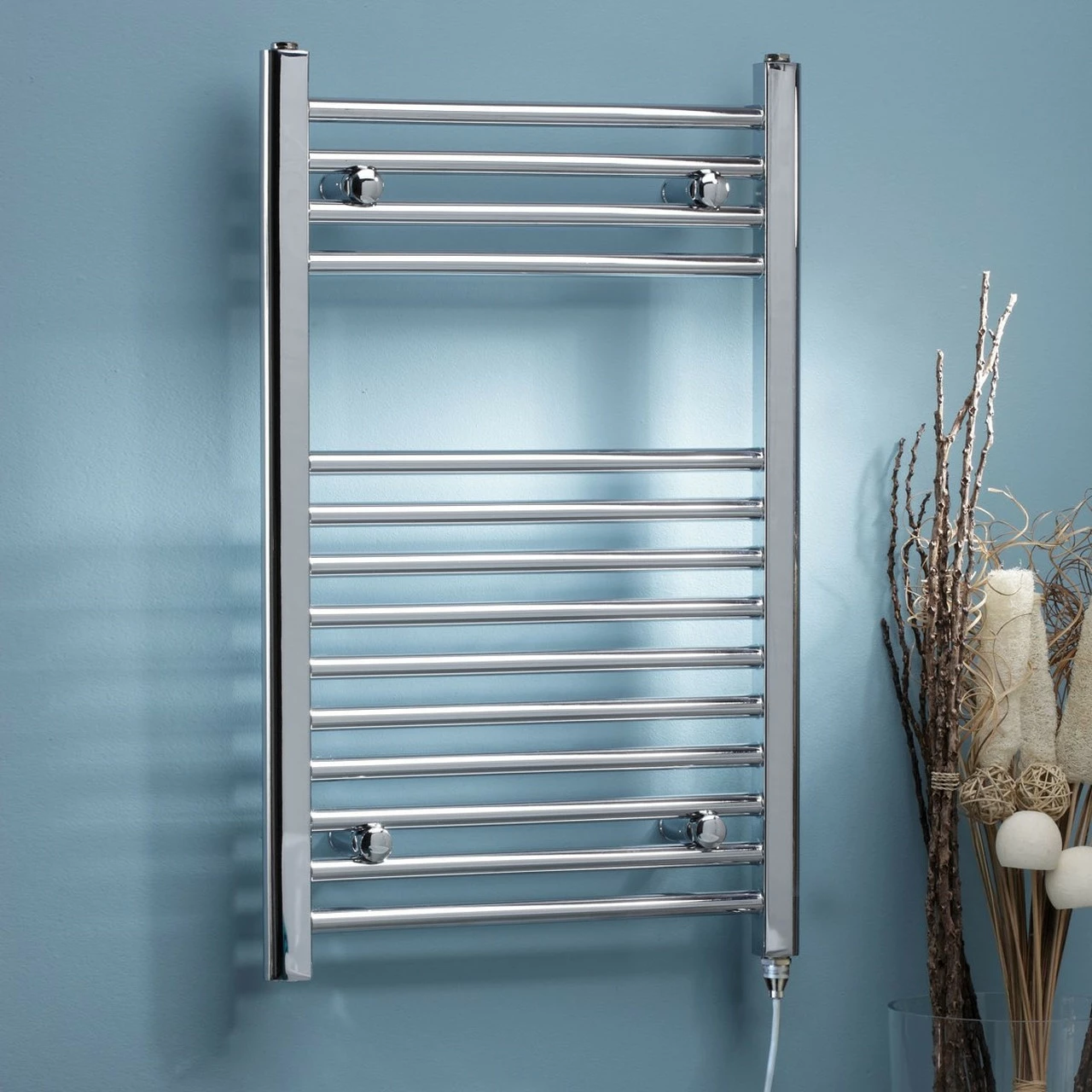 Kartell Chrome 1000mm X 500mm Straight Electric Thermostatic Towel Rail - ETSTR510C