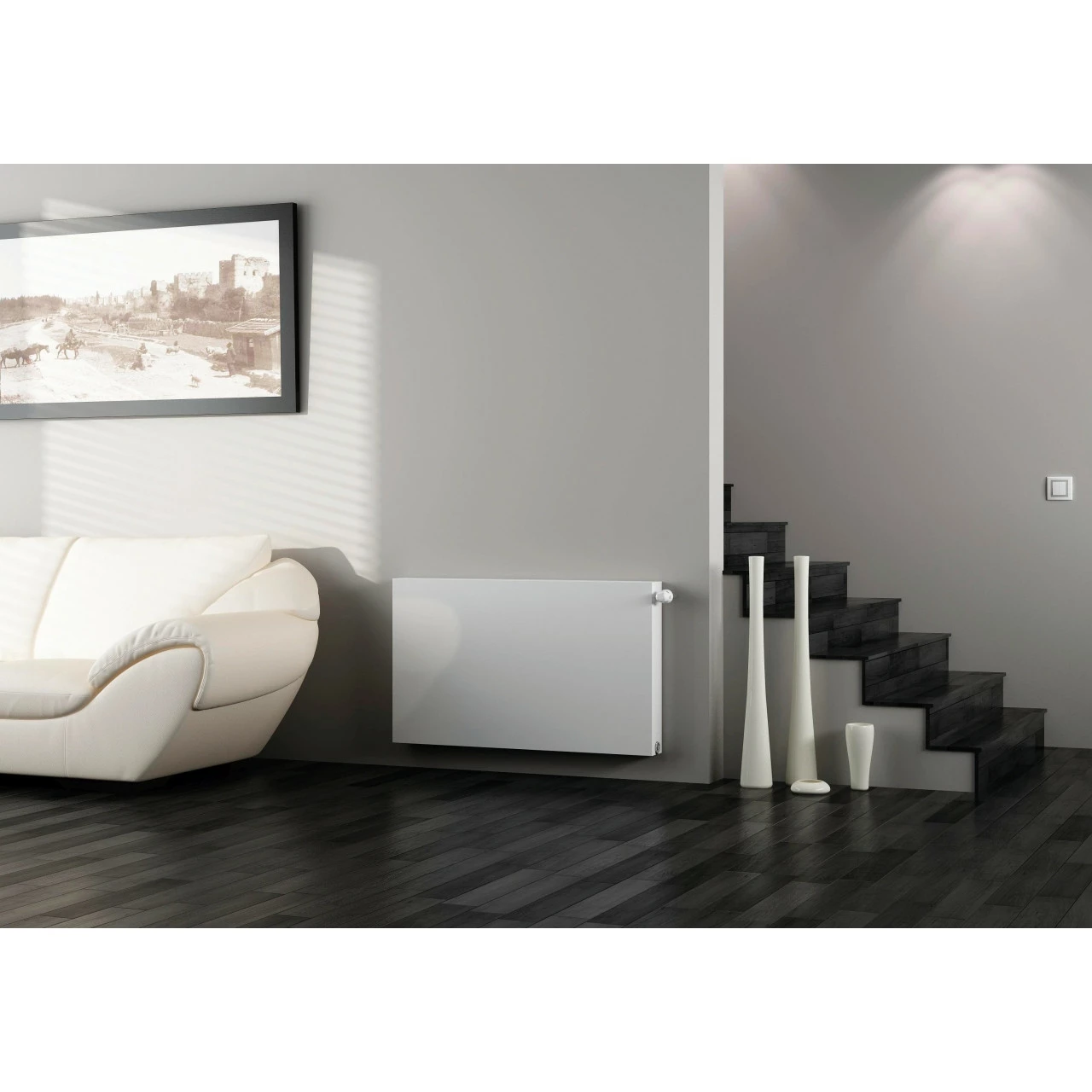 Kartell K-Flat Kompact Type 11 White 500mm X 600mm Single Panel With Single Convector Horizontal Radiator - KS506F 3 Kartell K-Flat Kompact Type 11 White 500mm X 600mm Single Panel With Single Convector Horizontal Radiator - KS506F