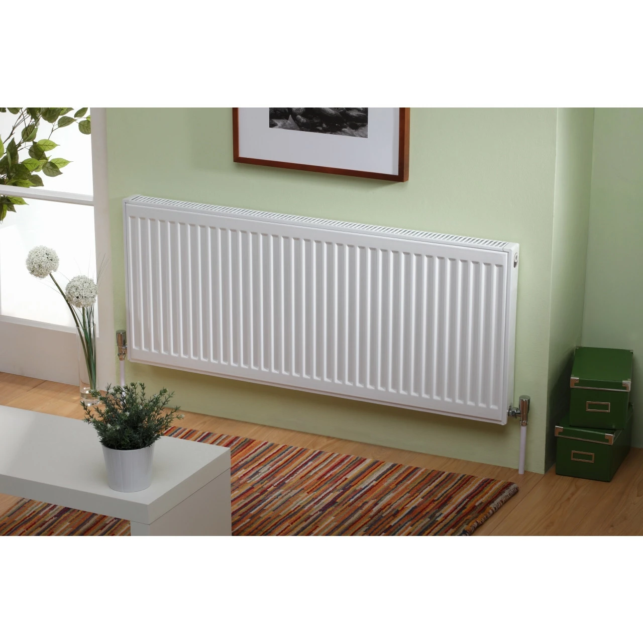 Kartell K-RAD Kompact Type 11 White 500mm X 1100mm Single Panel With Single Convector Horizontal Radiator - S511K 3 Kartell K-RAD Kompact Type 11 White 500mm X 1100mm Single Panel With Single Convector Horizontal Radiator - S511K