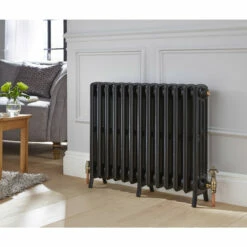 Kartell Legacy Grey Primer 760mm X 1020mm Cast Iron Floor Standing Traditional Radiator - 4/75/17