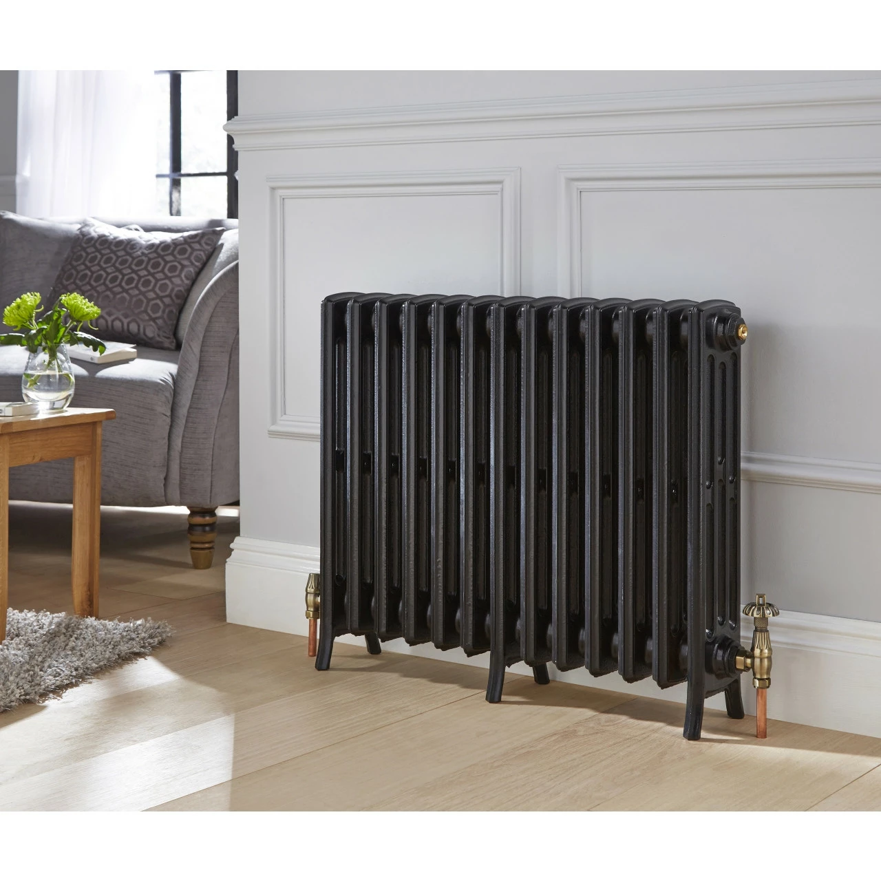 Kartell Legacy Grey Primer 760mm X 780mm Cast Iron Floor Standing Traditional Radiator - 4/75/13 3 Kartell Legacy Grey Primer 760mm X 780mm Cast Iron Floor Standing Traditional Radiator - 4/75/13