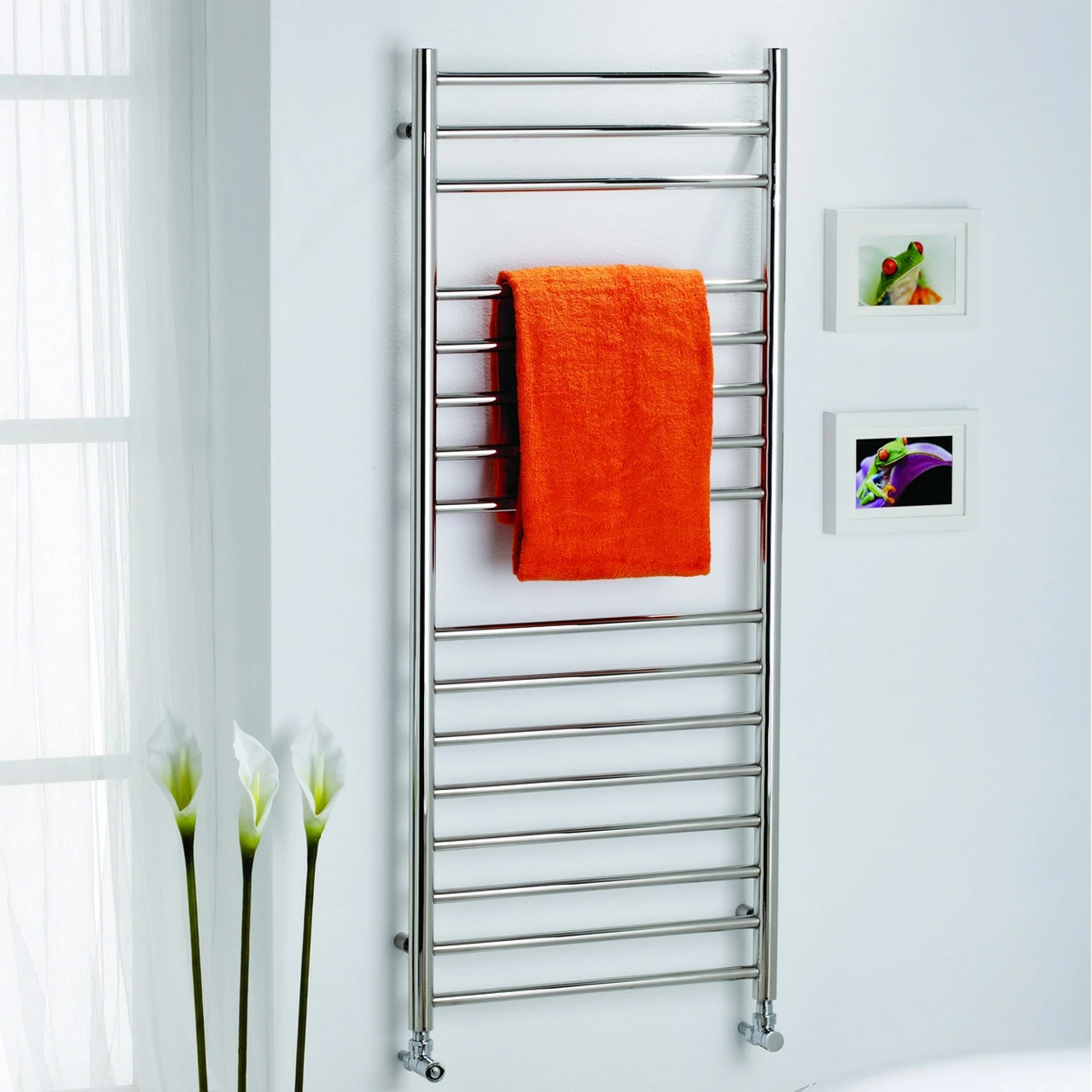 Kartell Orlando Stainless Steel 1200mm X 500mm Straight Designer Towel Rail - ORL500-1200