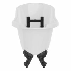 Windsor. Kensington 1550mm X 720mm Single Ended Freestanding Slipper Roll Top Bath With Matt Black Claw Feet -Bathroom Products Sales Store kensington 1550mm x 720mm single ended freestanding slipper roll top bath with matt black claw feet side 73953.1652445055