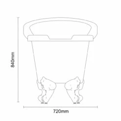 Kensington Black 1550mm X 720mm Single Ended Freestanding Slipper Bath With Polished Chrome Claw Feet -Bathroom Products Sales Store kensington black 1550mm x 720mm single ended freestanding slipper bath with polished chrome claw feet line side 58967.1667579126