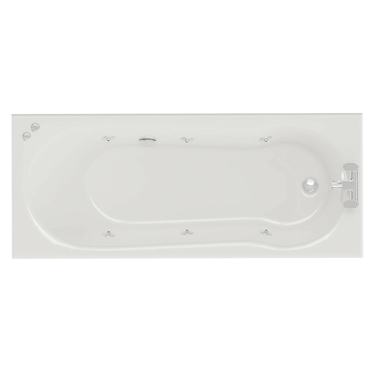 Keyhole 1700mm X 700mm 6 Jet Chrome V-Tec Single Ended Whirlpool Shower Bath 3 Keyhole 1700mm X 700mm 6 Jet Chrome V-Tec Single Ended Whirlpool Shower Bath