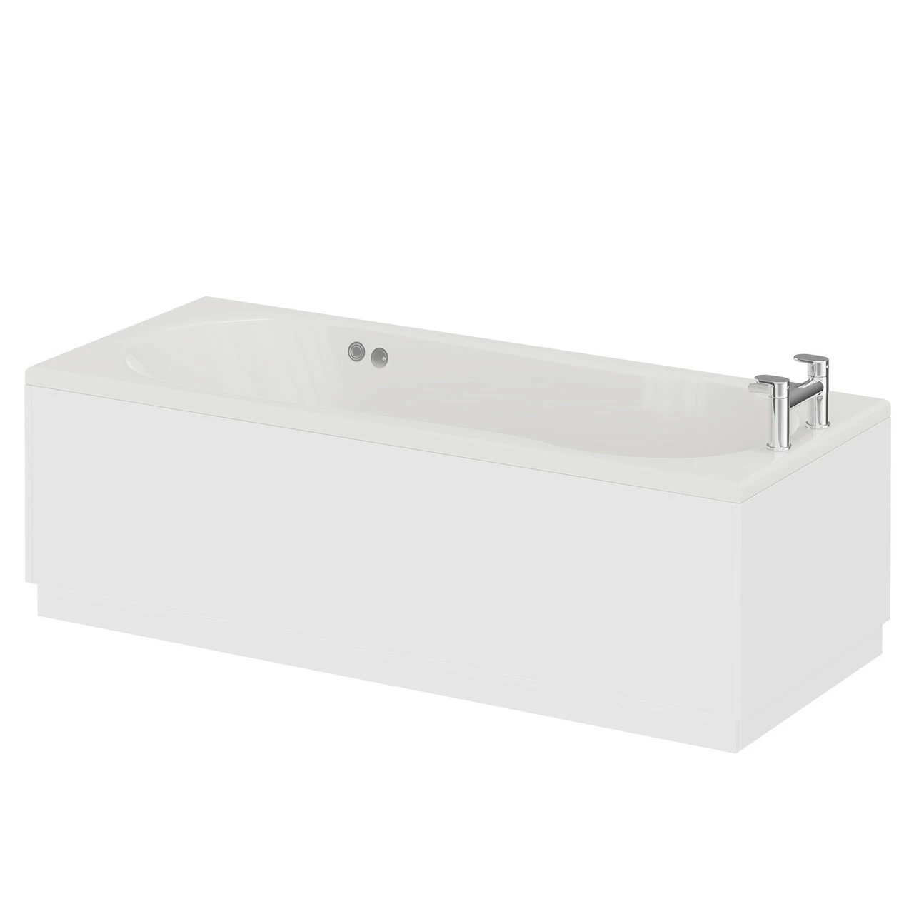 Keyhole 1700mm X 800mm 12 Jet Chrome Flat Jet Single Ended Whirlpool Shower Bath 4 Keyhole 1700mm X 800mm 12 Jet Chrome Flat Jet Single Ended Whirlpool Shower Bath - Image 2