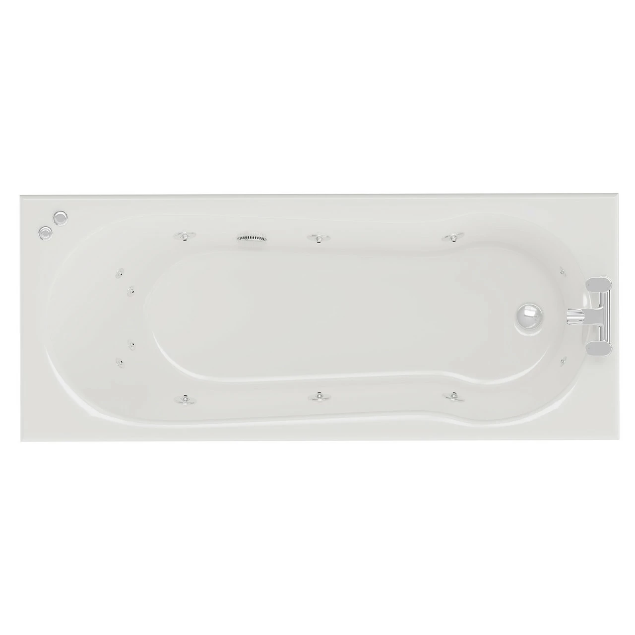 Keyhole 1700mm X 800mm 12 Jet Chrome V-Tec Single Ended Whirlpool Shower Bath 3 Keyhole 1700mm X 800mm 12 Jet Chrome V-Tec Single Ended Whirlpool Shower Bath