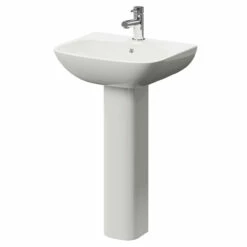 Kingston 545mm Basin With 1 Tap Hole And Full Pedestal