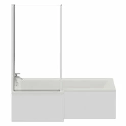 Loire 1700mm Left Hand L Shaped Shower Bath With Bath Screen And Front Bath Panel -Bathroom Products Sales Store loire 1700mm left hand l shaped shower bath with bath screen and front bath panel front 08336.1691438795