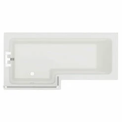 Loire 1700mm Left Hand L Shaped Shower Bath With Bath Screen And Front Bath Panel