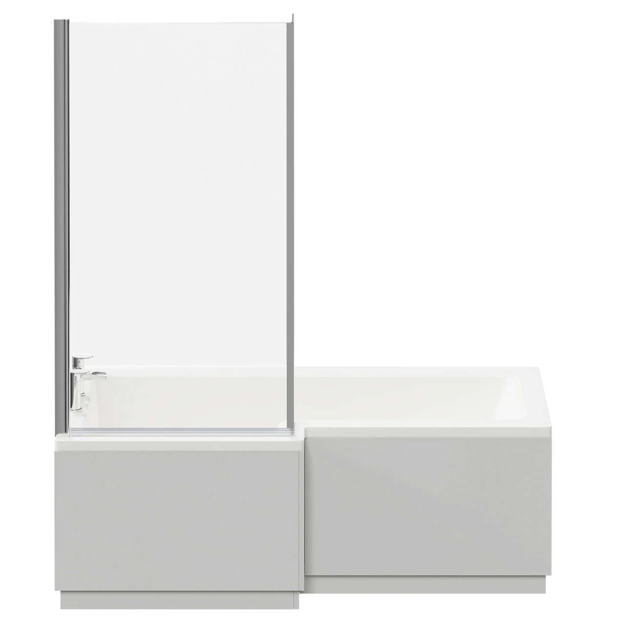 Loire 1700mm Left Hand L Shaped Shower Bath With Bath Screen And Gloss Grey Pearl Front And End Bath Panel 6 Loire 1700mm Left Hand L Shaped Shower Bath With Bath Screen And Gloss Grey Pearl Front And End Bath Panel - Image 4