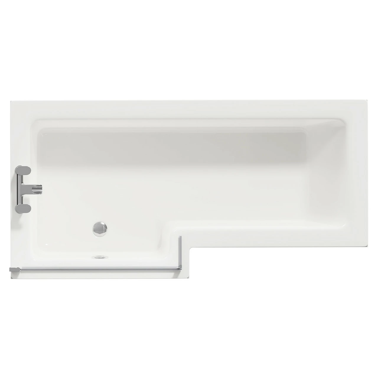 Loire 1700mm Left Hand L Shaped Shower Bath With Bath Screen And Gloss Grey Pearl Front And End Bath Panel 3 Loire 1700mm Left Hand L Shaped Shower Bath With Bath Screen And Gloss Grey Pearl Front And End Bath Panel