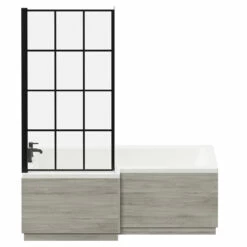 Loire 1700mm Left Hand L Shaped Shower Bath With Matt Black Bath Screen And Molina Ash Front And End Bath Panel 11 Loire 1700mm Left Hand L Shaped Shower Bath With Matt Black Bath Screen And Molina Ash Front And End Bath Panel -Bathroom Products Sales Store loire 1700mm left hand l shaped shower bath with matt black bath screen and molina ash front and end bath panel front 75348.1691438792