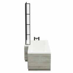 Loire 1700mm Left Hand L Shaped Shower Bath With Matt Black Bath Screen And Molina Ash Front And End Bath Panel 12 Loire 1700mm Left Hand L Shaped Shower Bath With Matt Black Bath Screen And Molina Ash Front And End Bath Panel -Bathroom Products Sales Store loire 1700mm left hand l shaped shower bath with matt black bath screen and molina ash front and end bath panel side 73940.1691438792