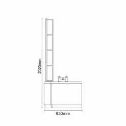 Loire 1700mm Left Hand L Shaped Shower Bath With Matt Black Bath Screen And Nero Oak Front And End Bath Panel 13 Loire 1700mm Left Hand L Shaped Shower Bath With Matt Black Bath Screen And Nero Oak Front And End Bath Panel -Bathroom Products Sales Store loire 1700mm left hand l shaped shower bath with matt black bath screen and nero oak front and end bath panel line side 90892.1675095453